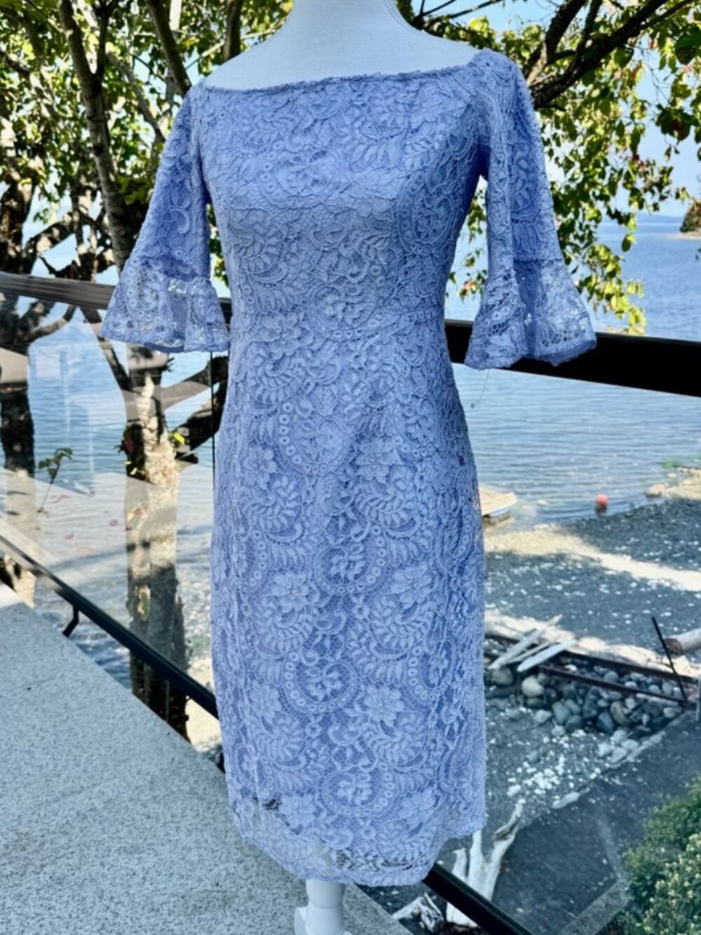 Nanette Lepore NWOT Periwinkle Blue Lace Midi Dress Size 6